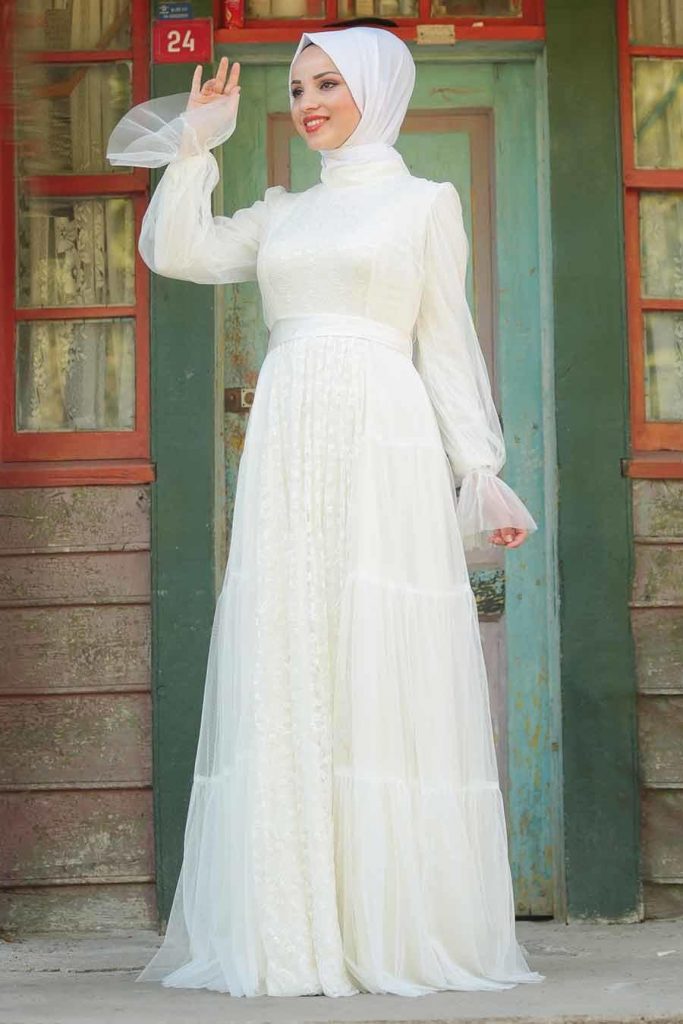 Tesettür nikah elbisesi